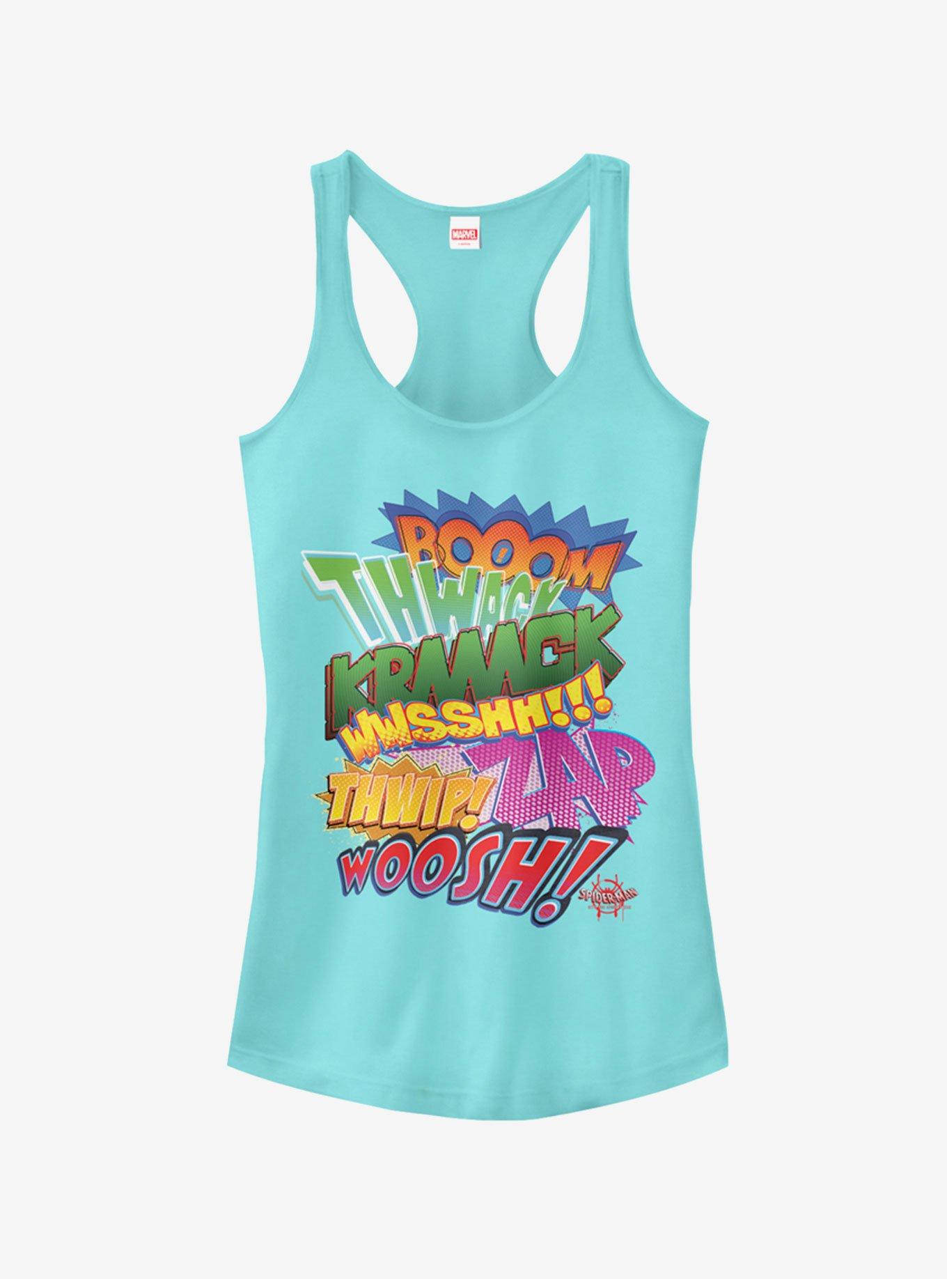 Marvel Spider-Man: Into The Spider-Verse Sound Effects Cancun Blue Girls Tank Top, CANCUN, hi-res