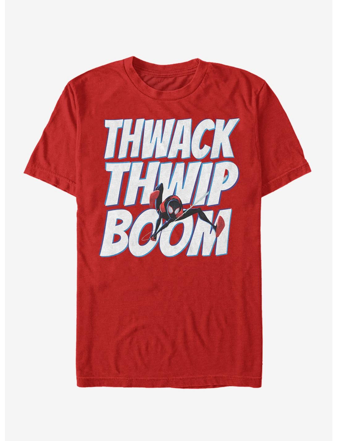 Marvel Spider-Man: Into The Spider-Verse Twack Thwip Boom T-Shirt, RED, hi-res
