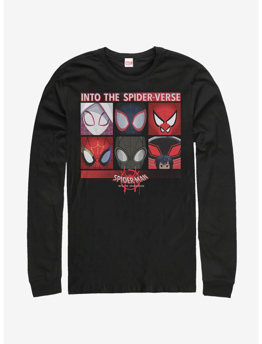 Marvel Spider-Man: Into The Spider-Verse Six Up Long-Sleeve T-Shirt, BLACK, hi-res