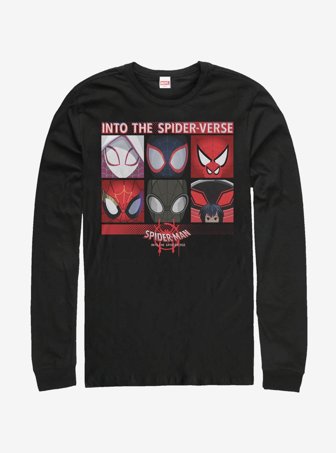 Marvel Spider-Man: Into The Spider-Verse Six Up Long-Sleeve T-Shirt, BLACK, hi-res