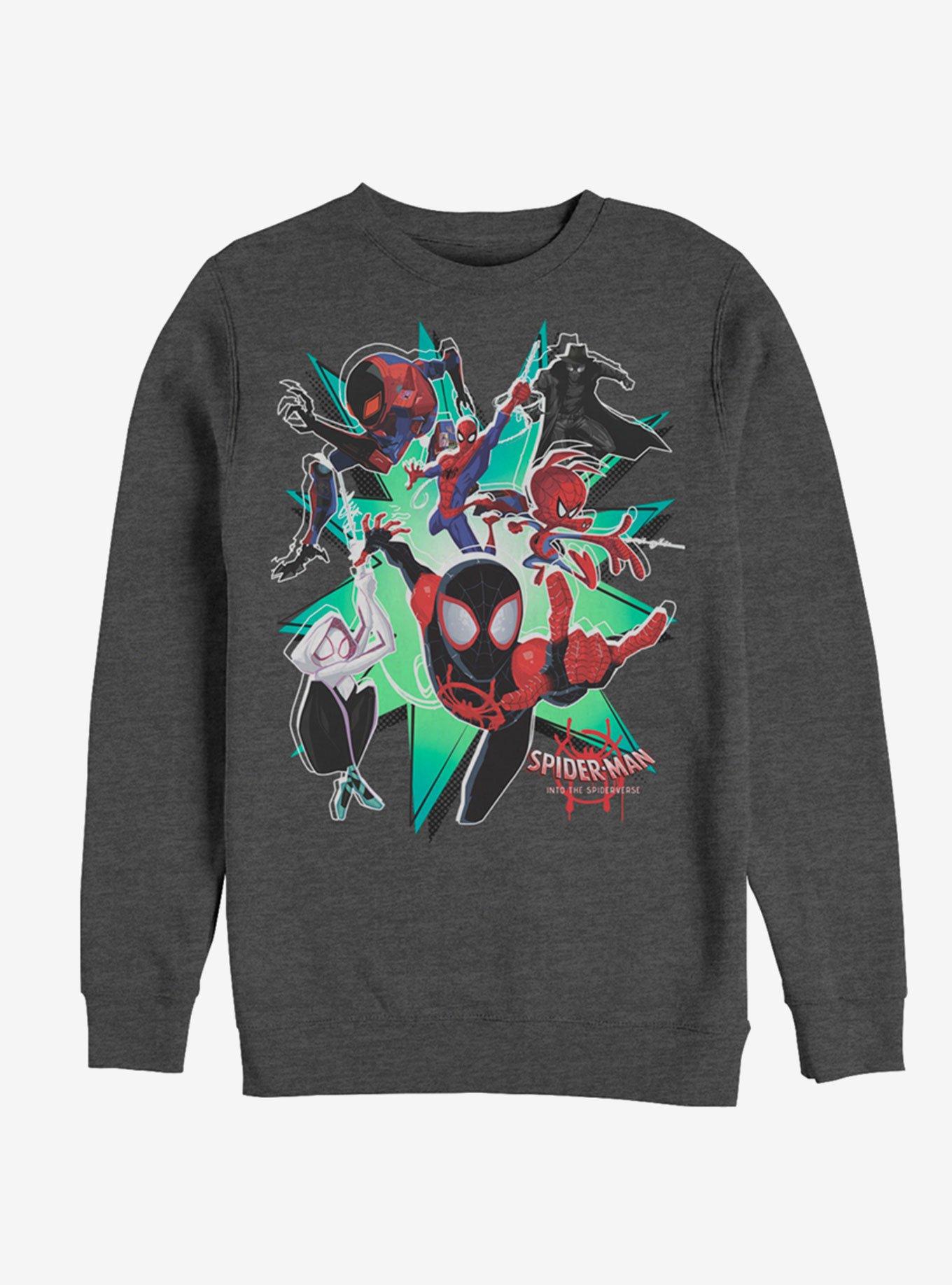 Marvel Spider-Man: Into The Spider-Verse Group Sweatshirt, CHAR HTR, hi-res