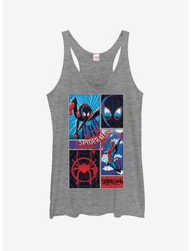 Marvel Spider-Man: Into The Spider-Verse Comic Spiders Heathered Girls Tank Top, GRAY HTR, hi-res