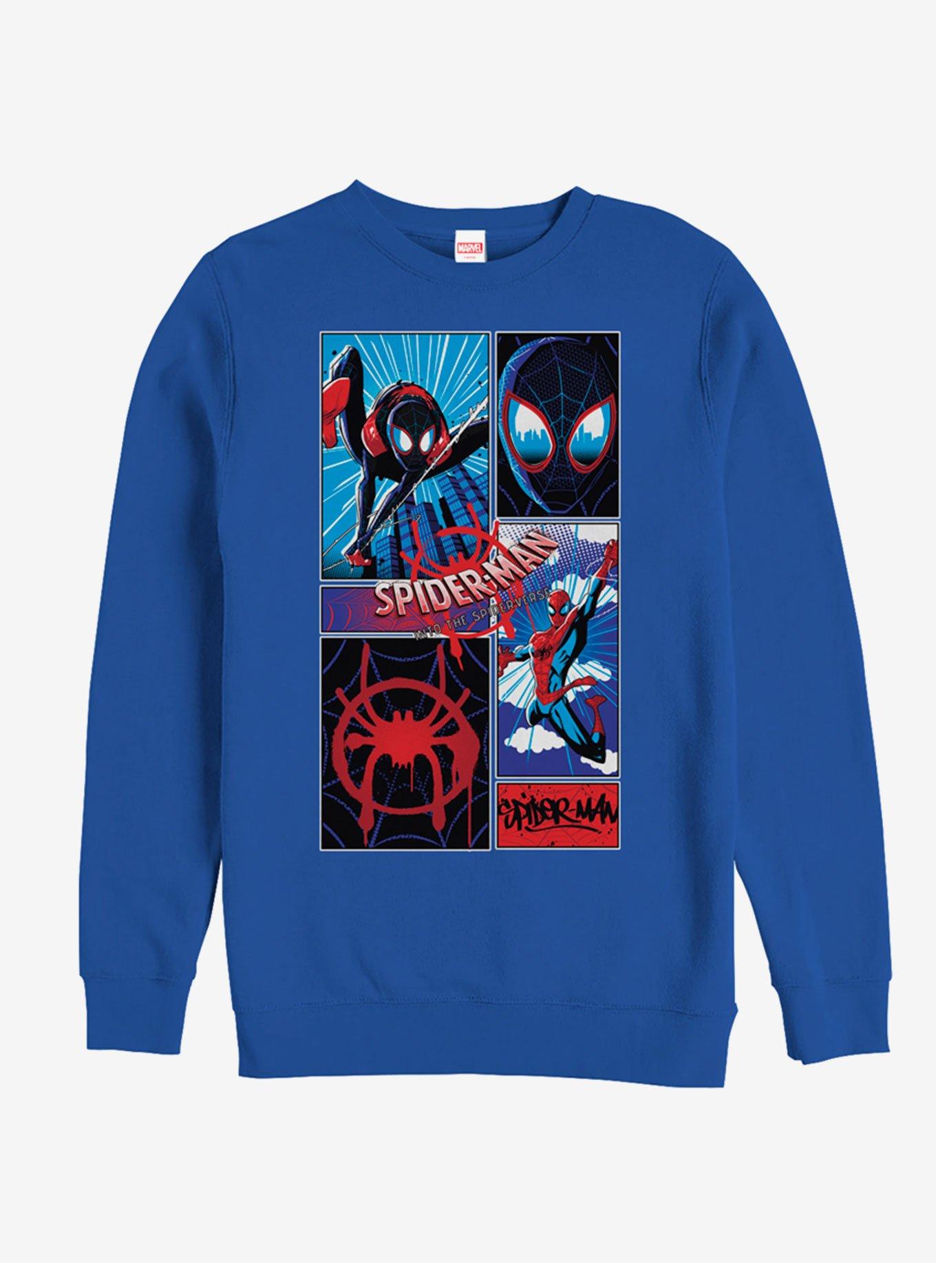 Marvel Spider-Man: Into The Spider-Verse Comic Spiders Sweatshirt, ROYAL, hi-res