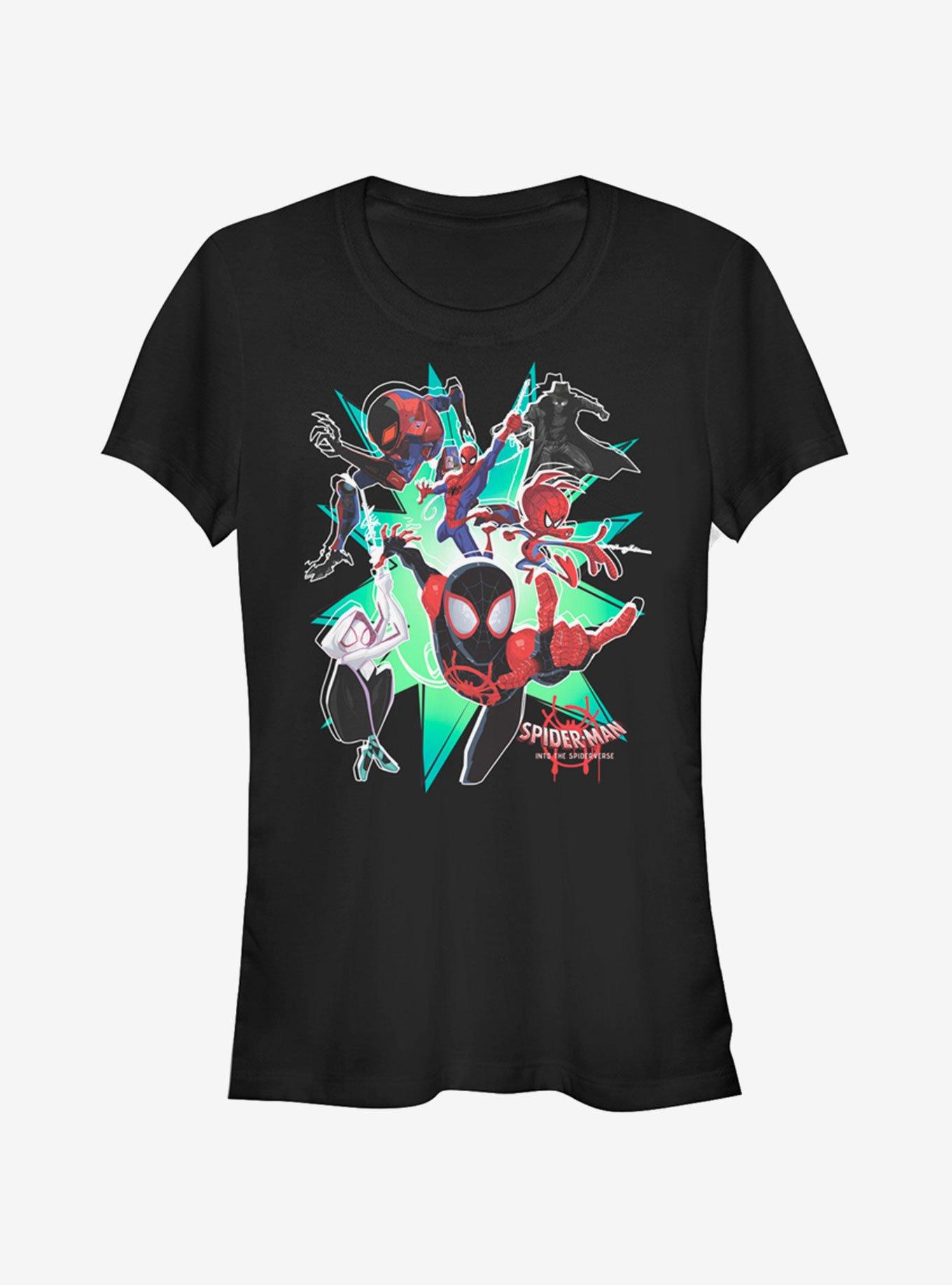 Marvel Spider-Man: Into The Spider-Verse Group Girls T-Shirt, BLACK, hi-res