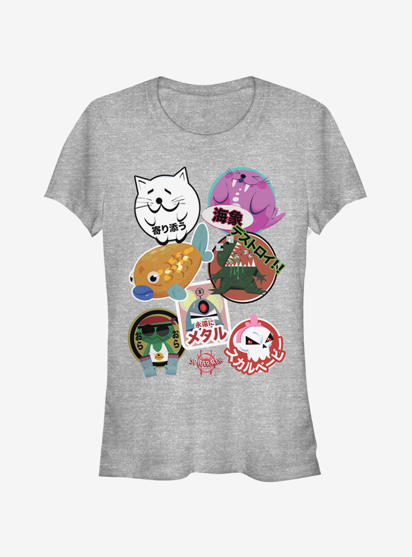 Marvel Spider-Man: Into The Spider-Verse Peni Parker Sticker Group Girls T-Shirt, , hi-res