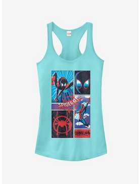Marvel Spider-Man: Into The Spider-Verse Comic Spiders Cancun Blue Girls Tank Top, , hi-res
