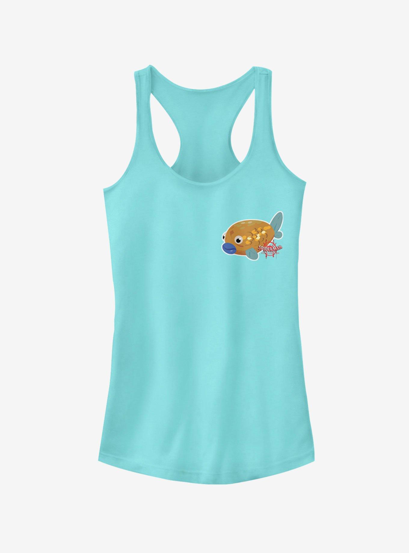 Marvel Spider-Man: Into The Spider-Verse Koi Fish Sticker Pocket Cancun Blue Girls Tank Top, , hi-res