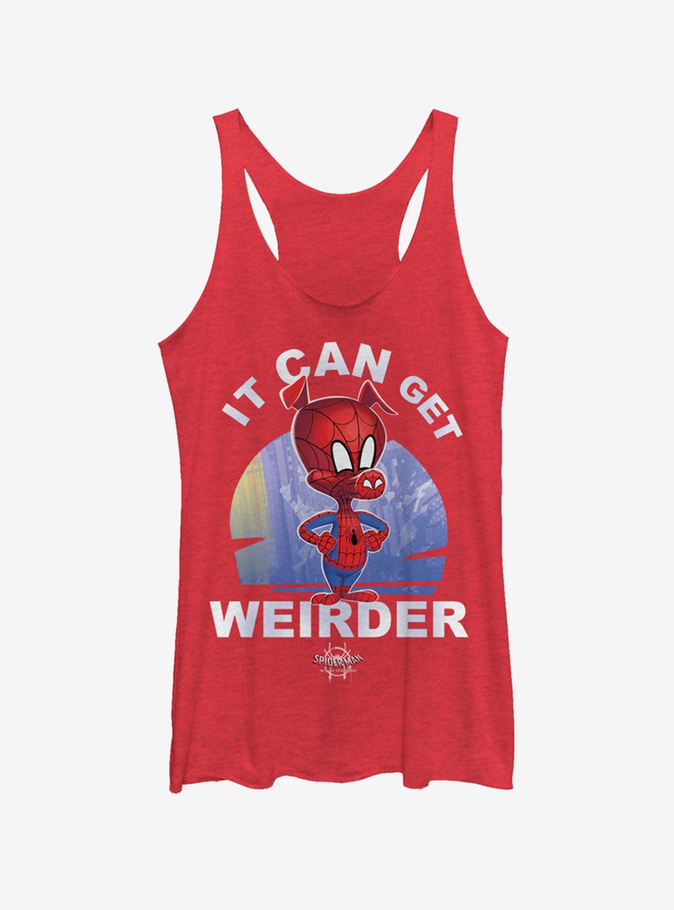 Marvel Spider-Man: Into The Spider-Verse It Can Get Weirder Spider-Ham Heathered Girls Tank Top, RED HTR, hi-res