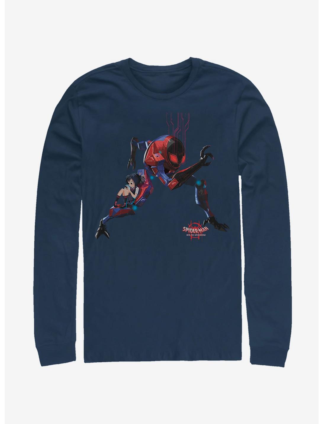 Marvel Spider-Man: Into The Spider-Verse Giant Robo Long-Sleeve T-Shirt, NAVY, hi-res
