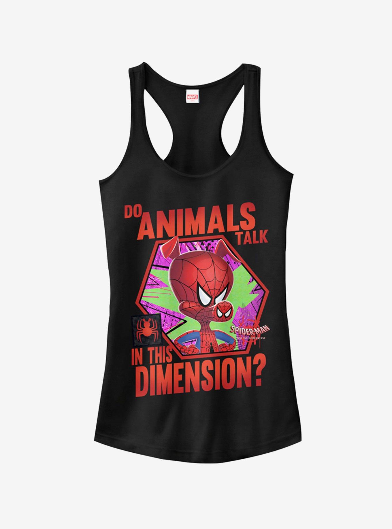 Marvel Spider-Man: Into The Spider-Verse Animals Talk Girls Tank Top, BLACK, hi-res