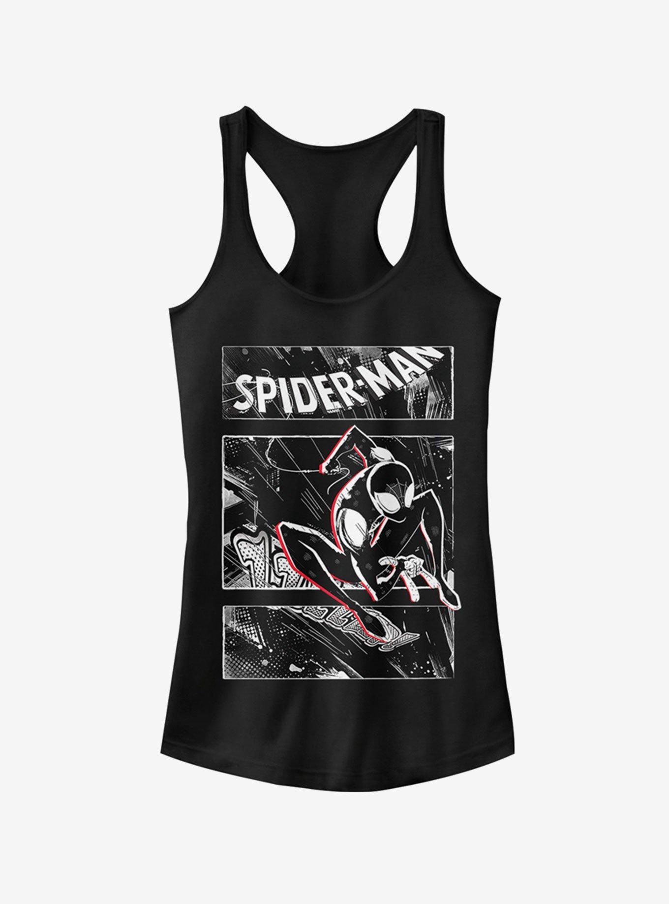 Marvel Spider-Man: Into The Spider-Verse Street Panels Girls Tank Top, BLACK, hi-res