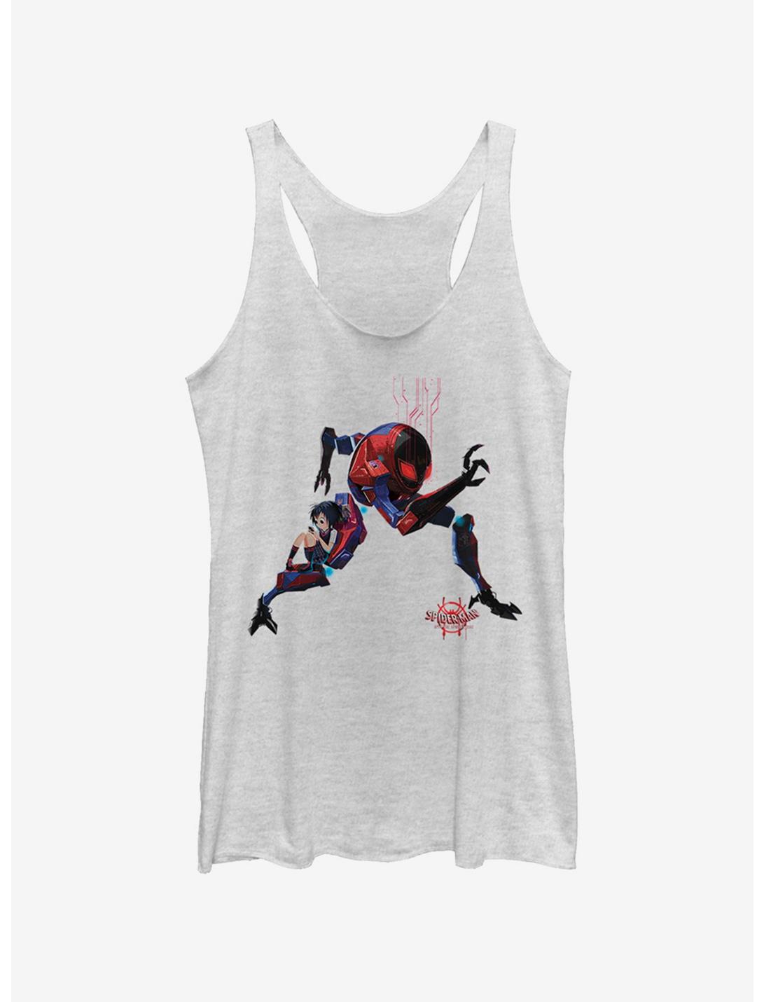 Marvel Spider-Man: Into The Spider-Verse Giant Robo Heathered Girls Tank Top, WHITE HTR, hi-res