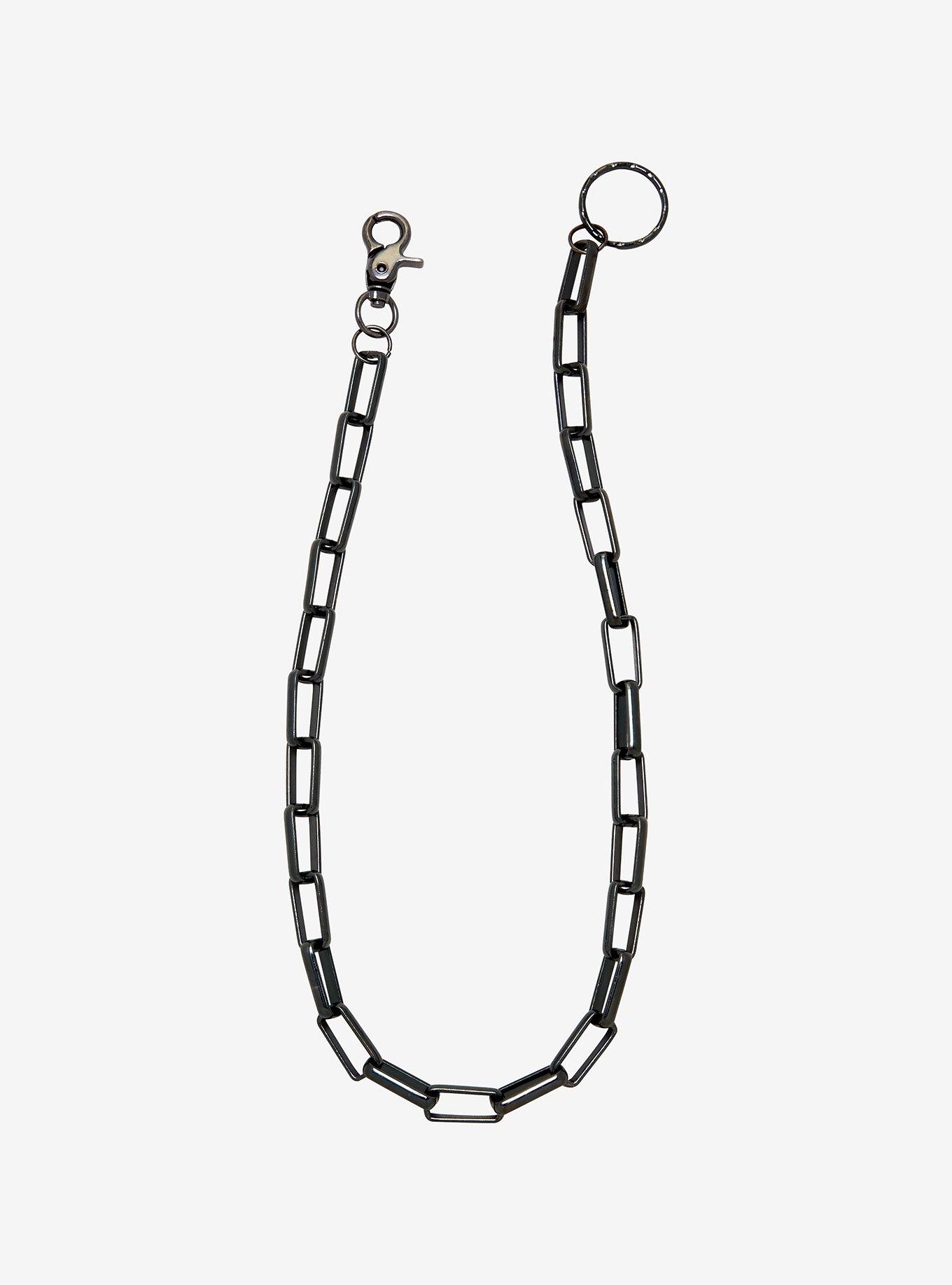 Gunmetal 24" Big Rectangle Wallet Chain, , hi-res