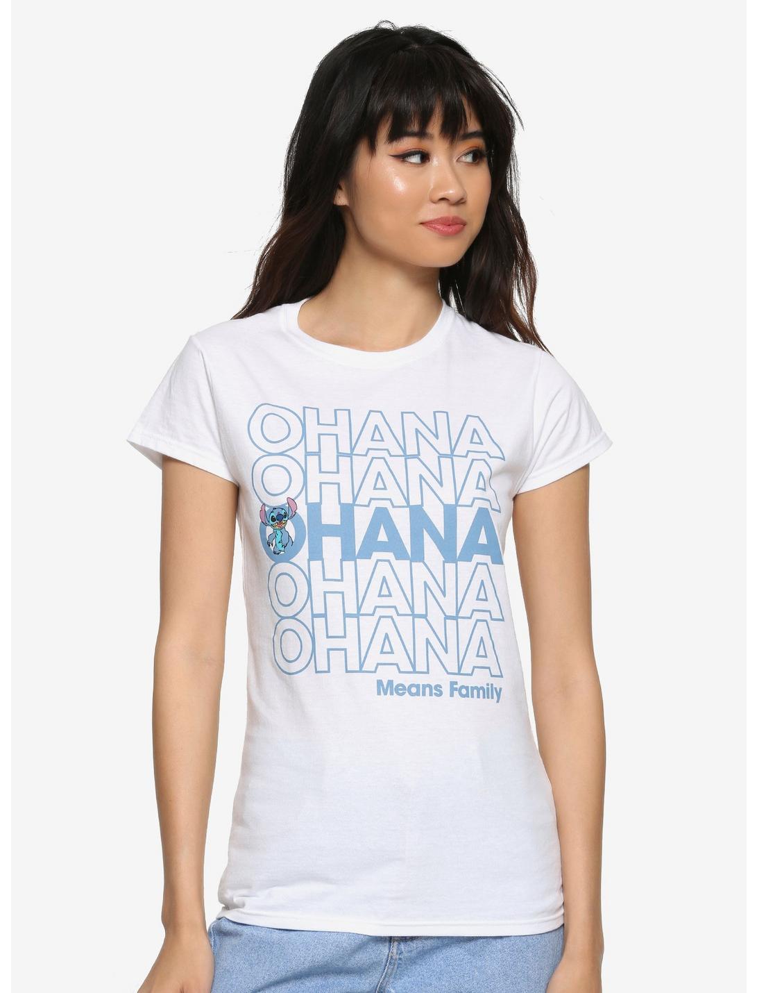 Disney Lilo & Stitch Oversized Ohana Girls T-Shirt, BLUE, hi-res