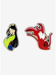 Loungefly Disney Mulan Mushu & Mulan Enamel Pin Set, , hi-res