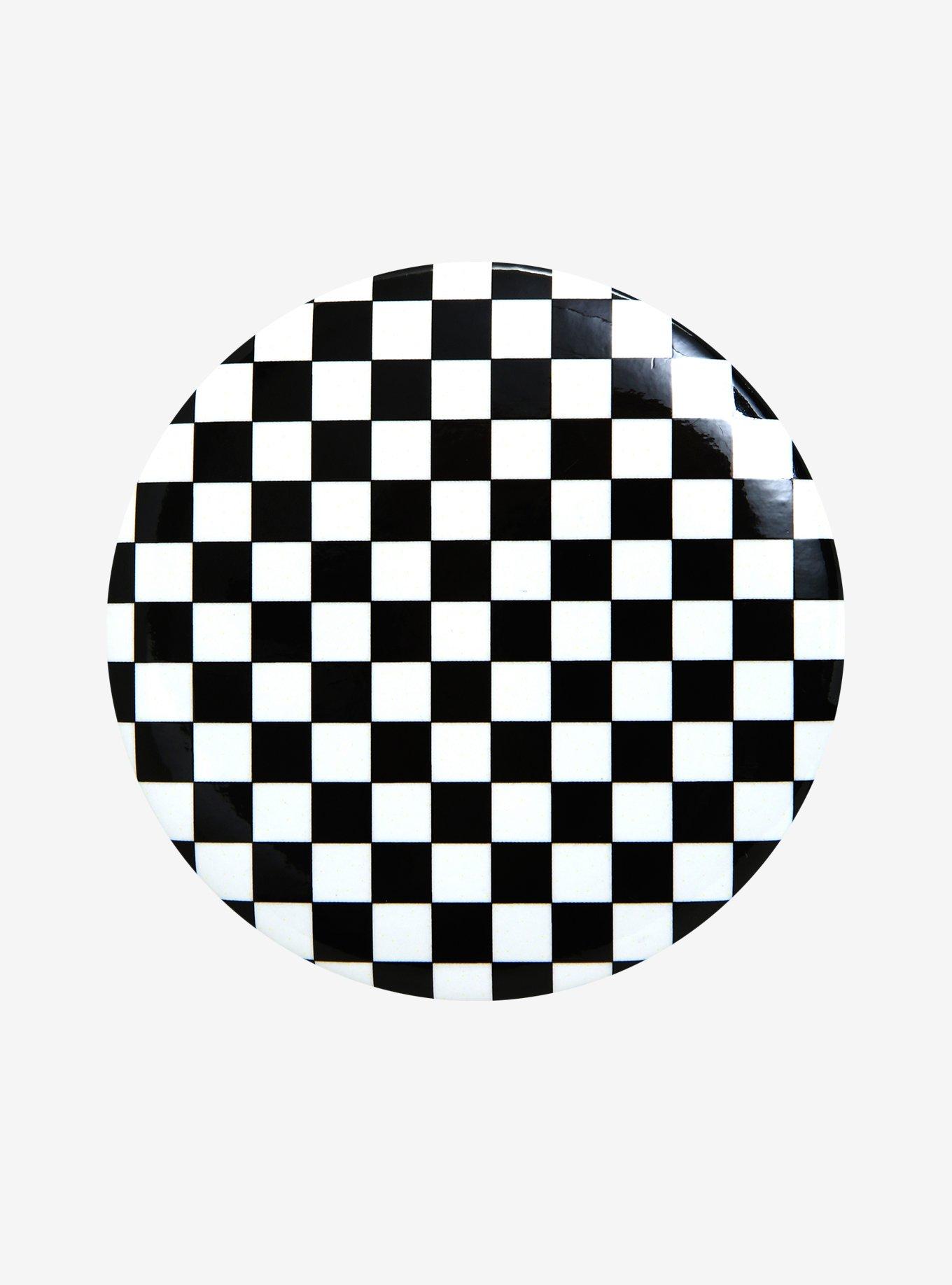Black & White Checkered Button, , hi-res
