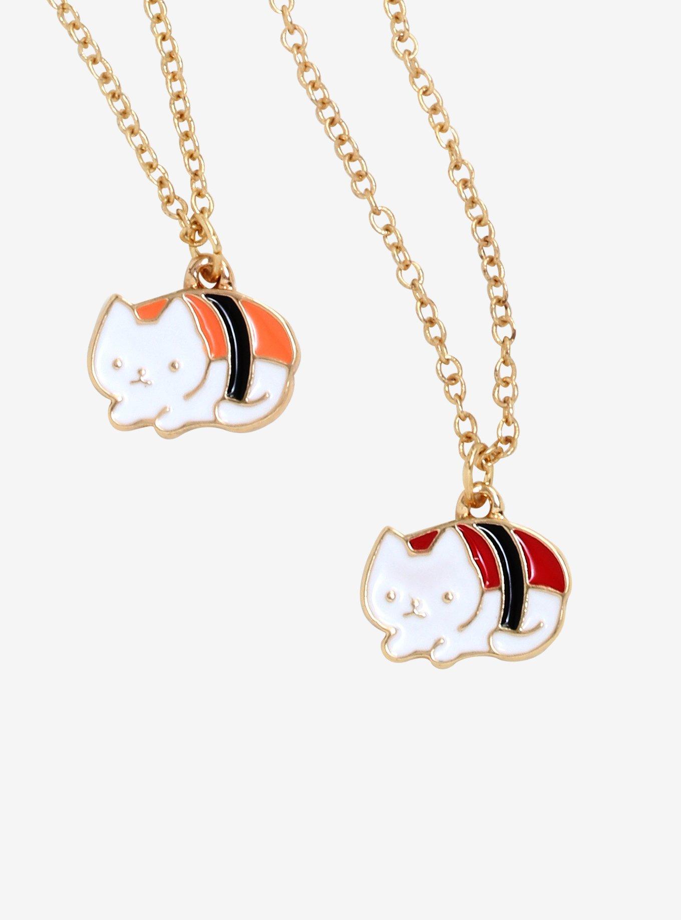 Sushi Cat Besties Charm Necklace Set, , hi-res