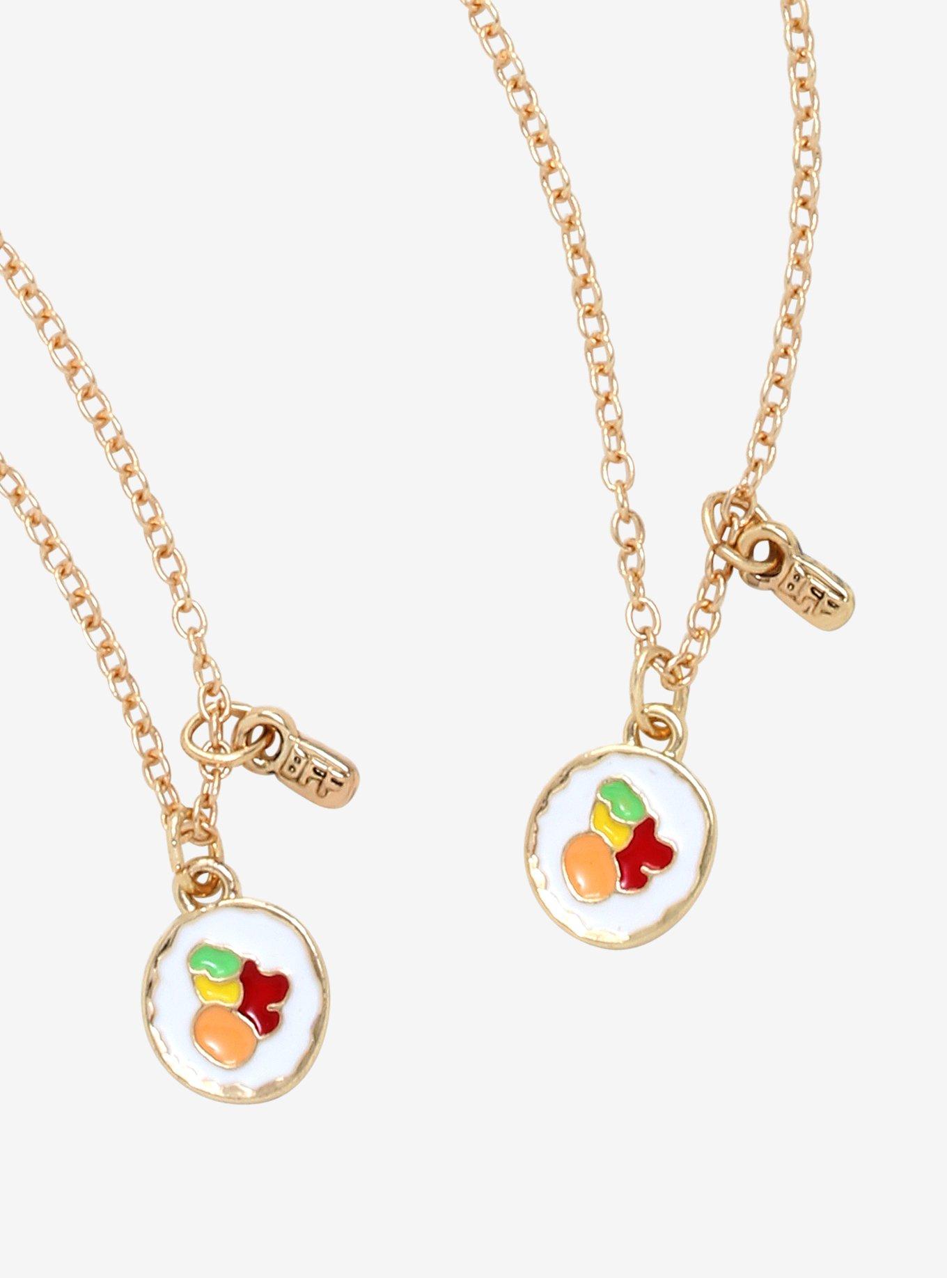Sushi Besties Gold Charm Necklace Set, , hi-res