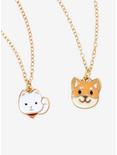 Lucky Cat & Shiba Inu Besties Charm Necklace Set, , hi-res