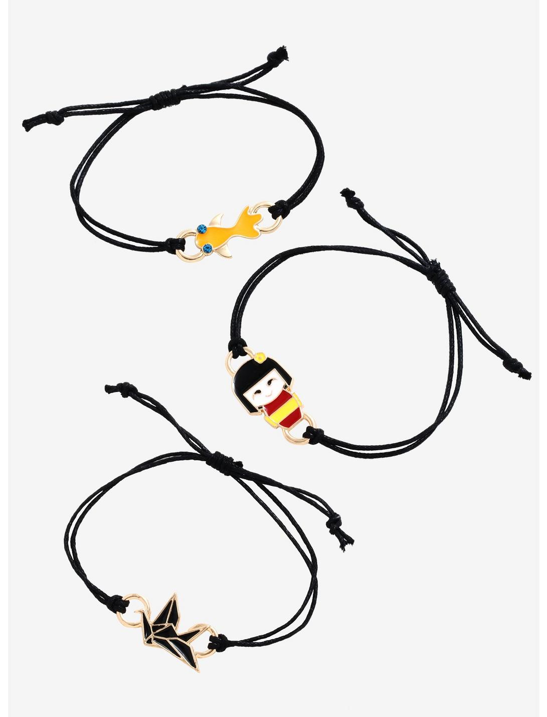 Koi, Geisha & Origami Corded Bracelet Set, , hi-res