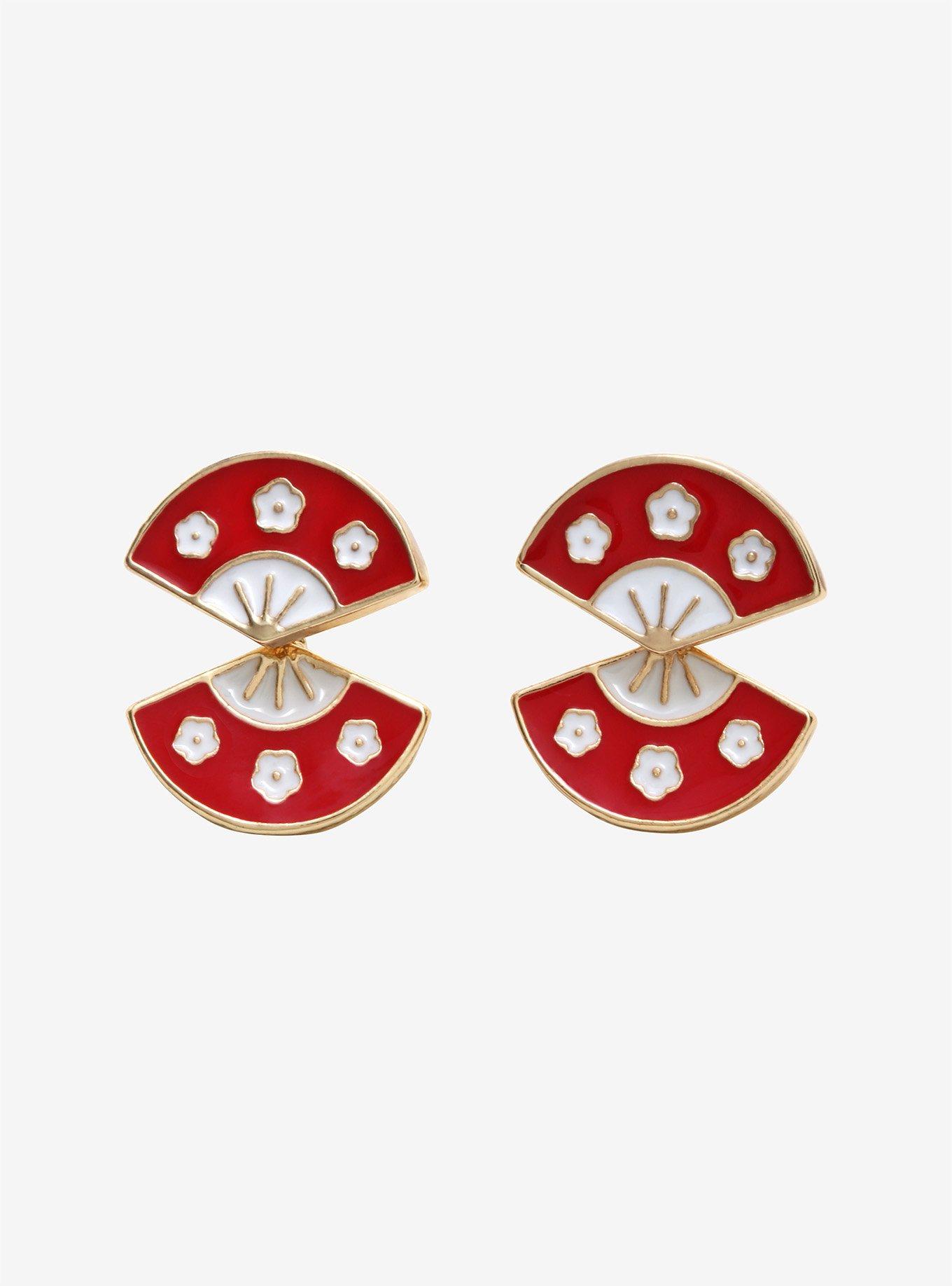 Floral Fan Front/Back Earrings, , hi-res