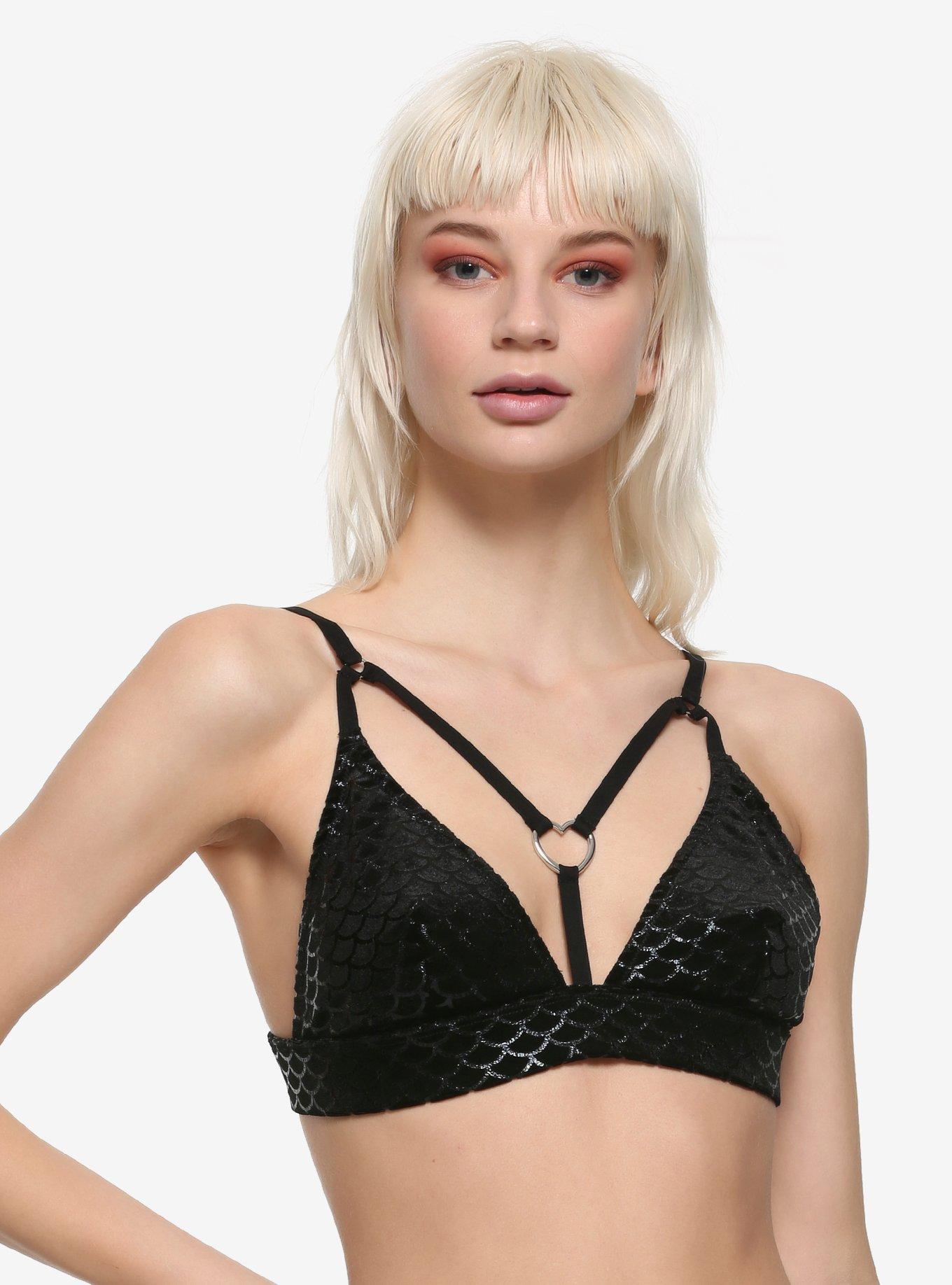 Velvet Mermaid Bralette, BLACK, hi-res