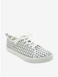 Skull & Crossbones Lace-Up Sneakers, WHITE, hi-res