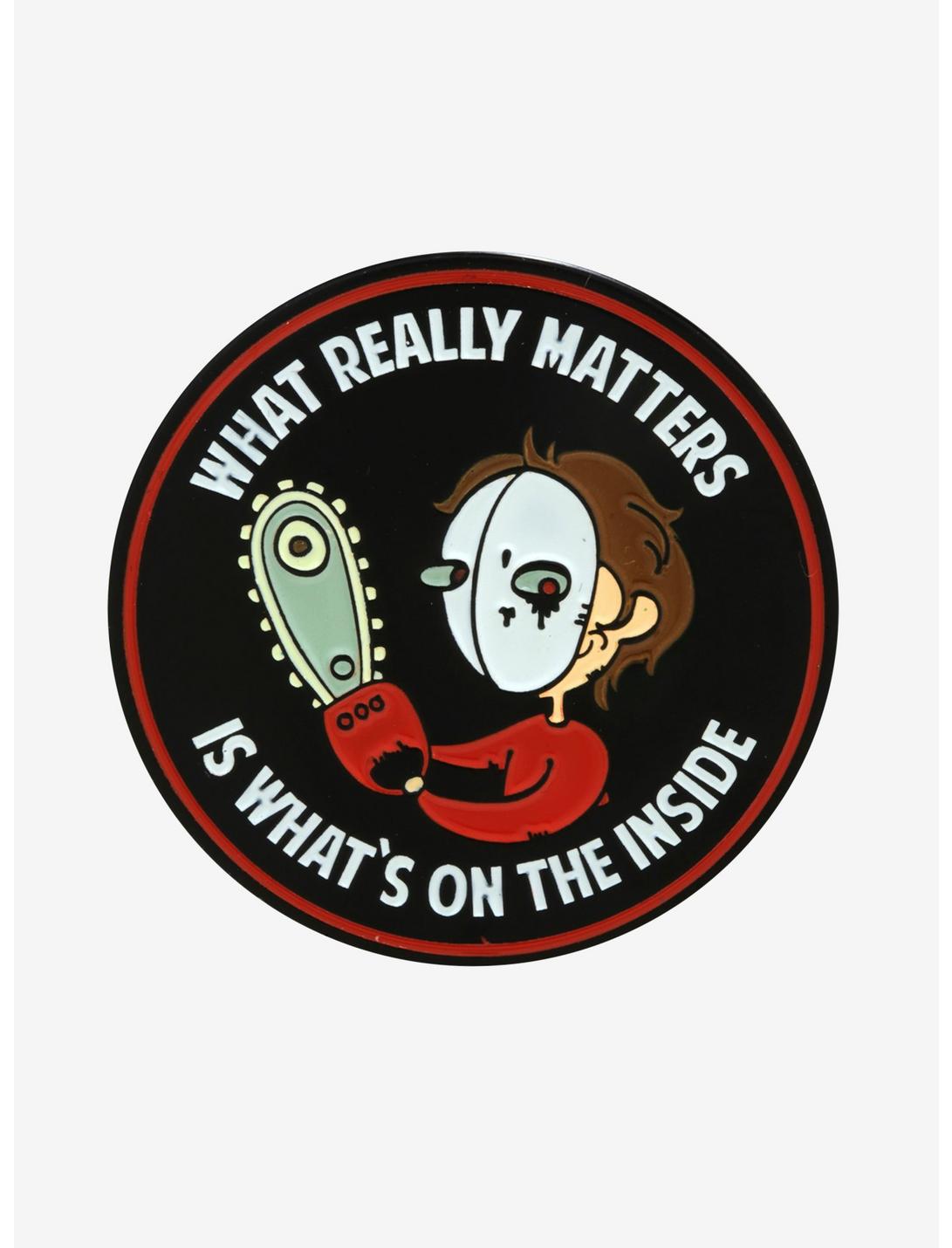 Chainsaw Killer What Really Matters Is On The Inside Enamel Pin, , hi-res
