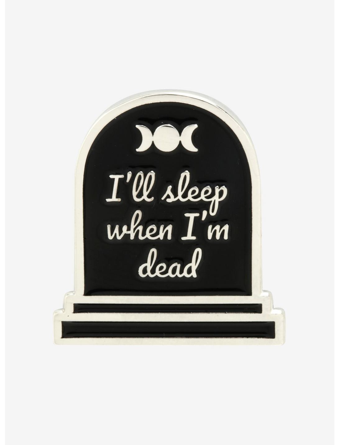 Sleep When Dead Gravestone Enamel Pin, , hi-res