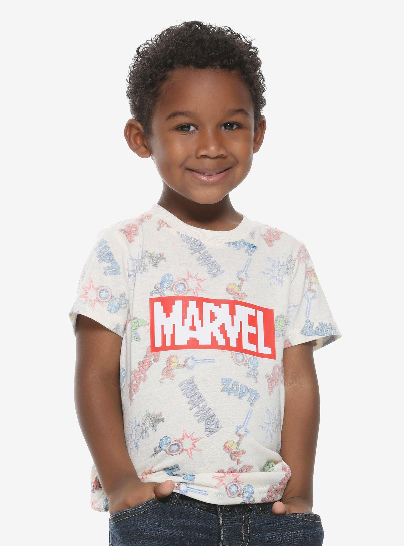 Marvel 8-Bit Logo Toddler T-Shirt, WHITE, hi-res