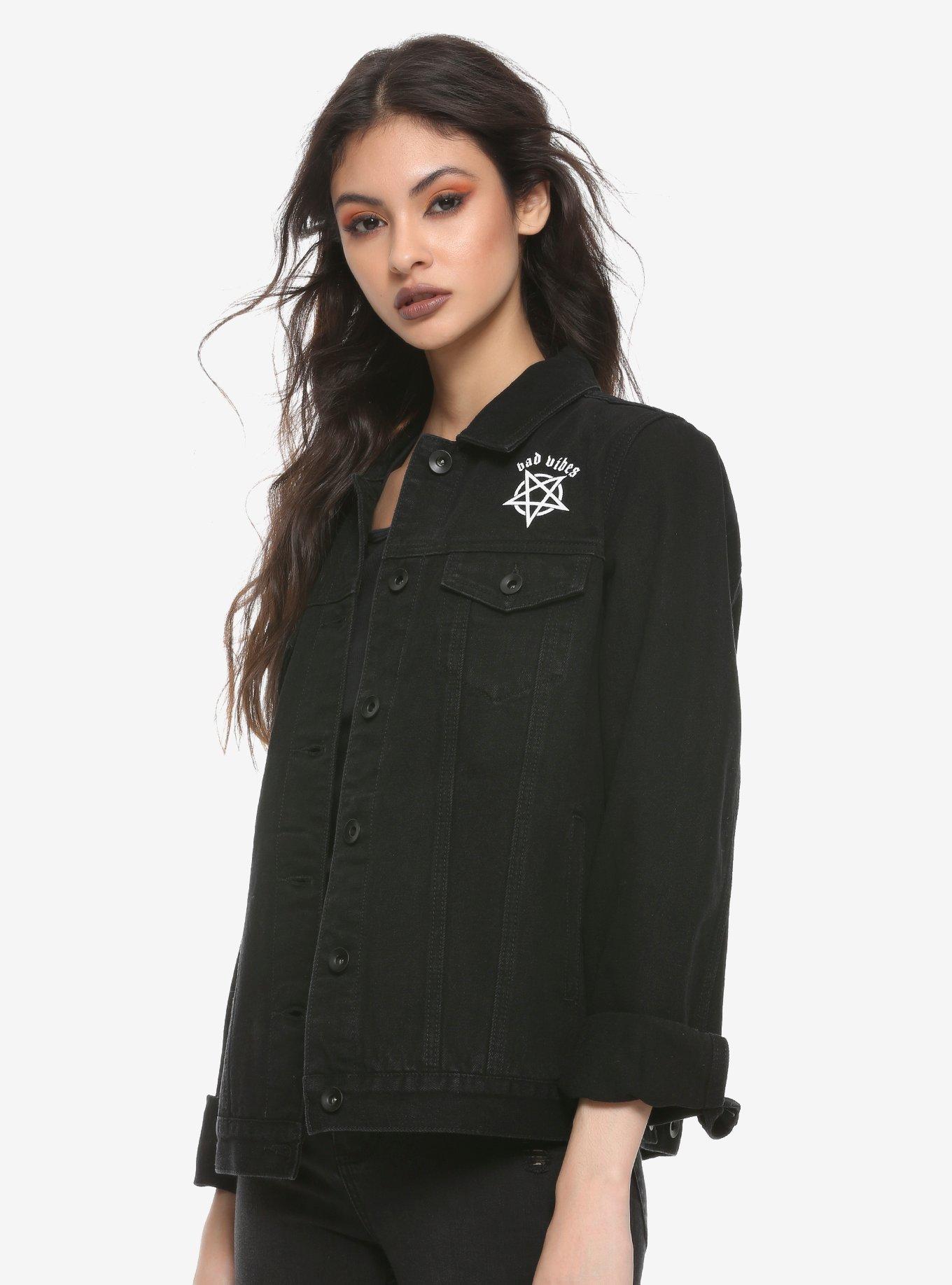 Bad Vibes Girls Denim Jacket | Hot Topic