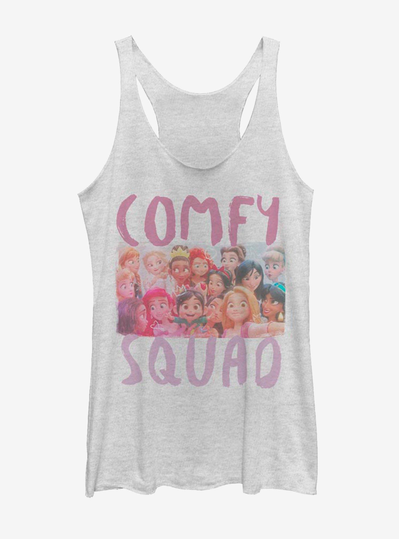 Disney Ralph Breaks The Internet Princess Selfie Grey  Girls Tank Top, WHITE HTR, hi-res