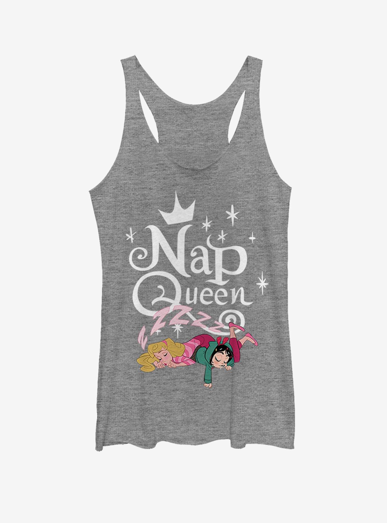 Disney Ralph Breaks The Internet Aurora Nap Queen Grey Girls Tank Top
