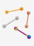 14G Steel Rainbow Rose Gold Barbell 4 Pack, , hi-res