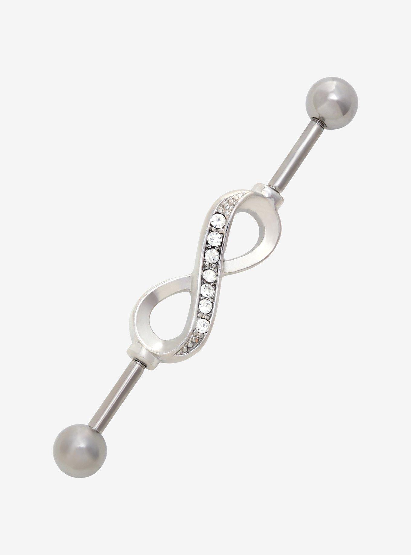 14G 1 1/2 Steel Infinity Industrial Barbell, , hi-res