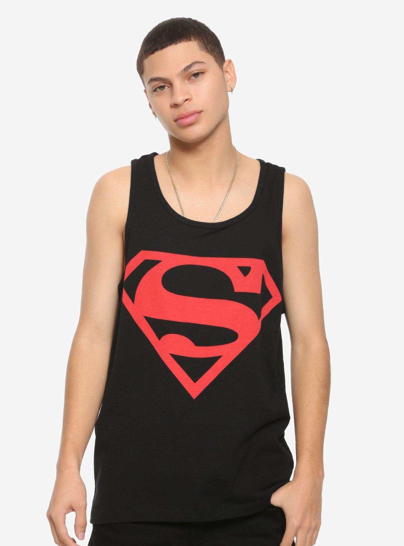 DC Comics Superboy Logo Tank Top, BLACK, hi-res