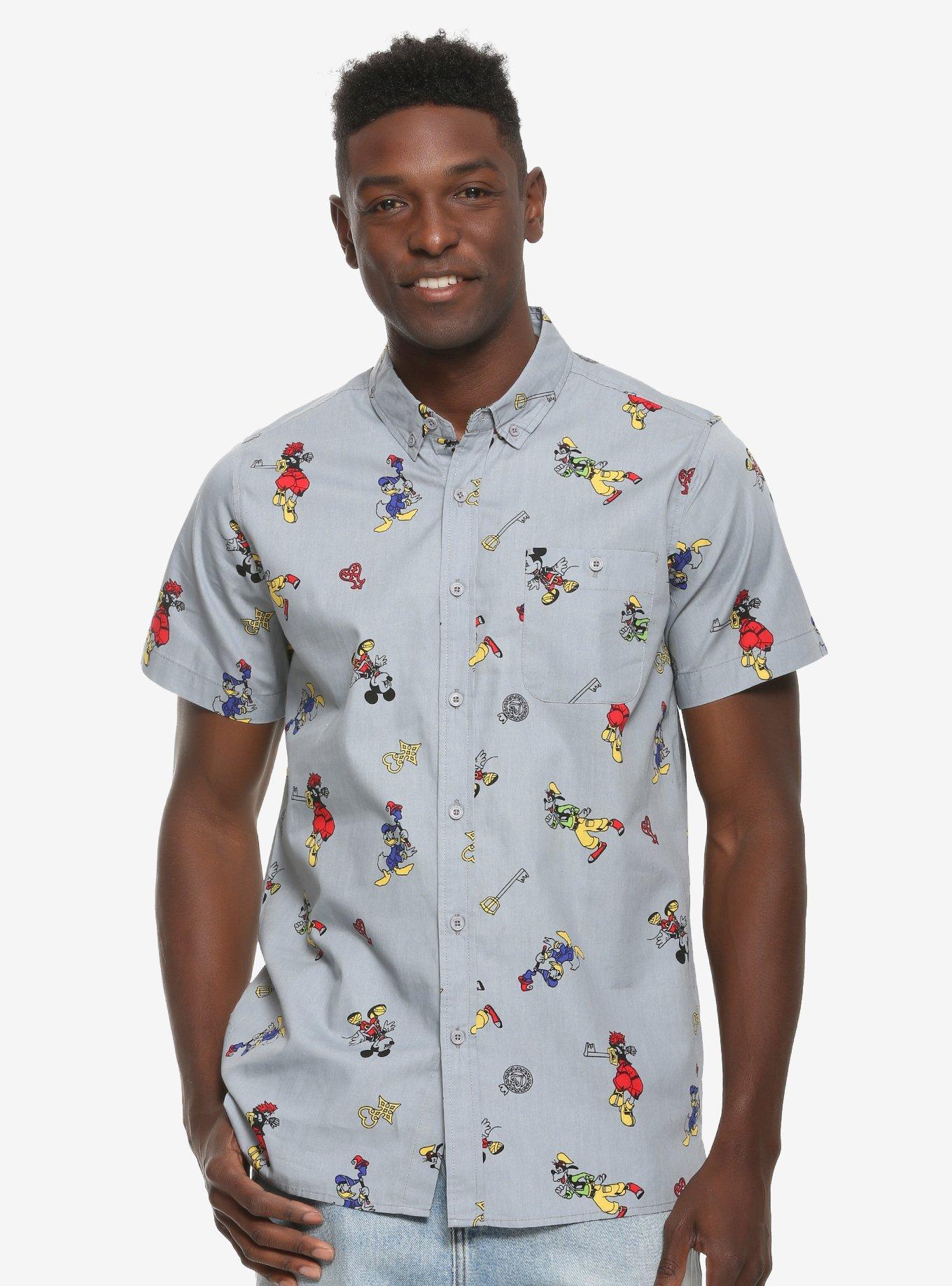 Disney Kingdom Hearts Team Sora Woven Button-Up, GREY, hi-res