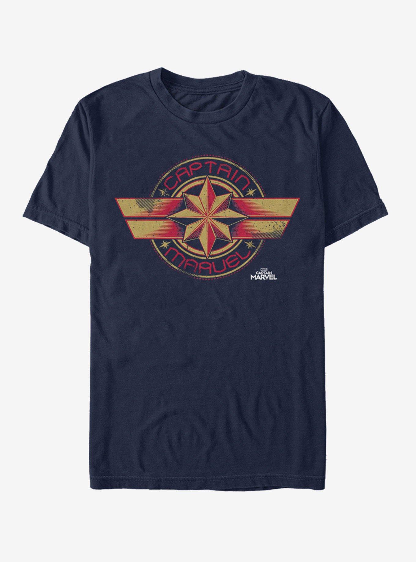 Marvel Captain Marvel Badge T-Shirt, NAVY, hi-res