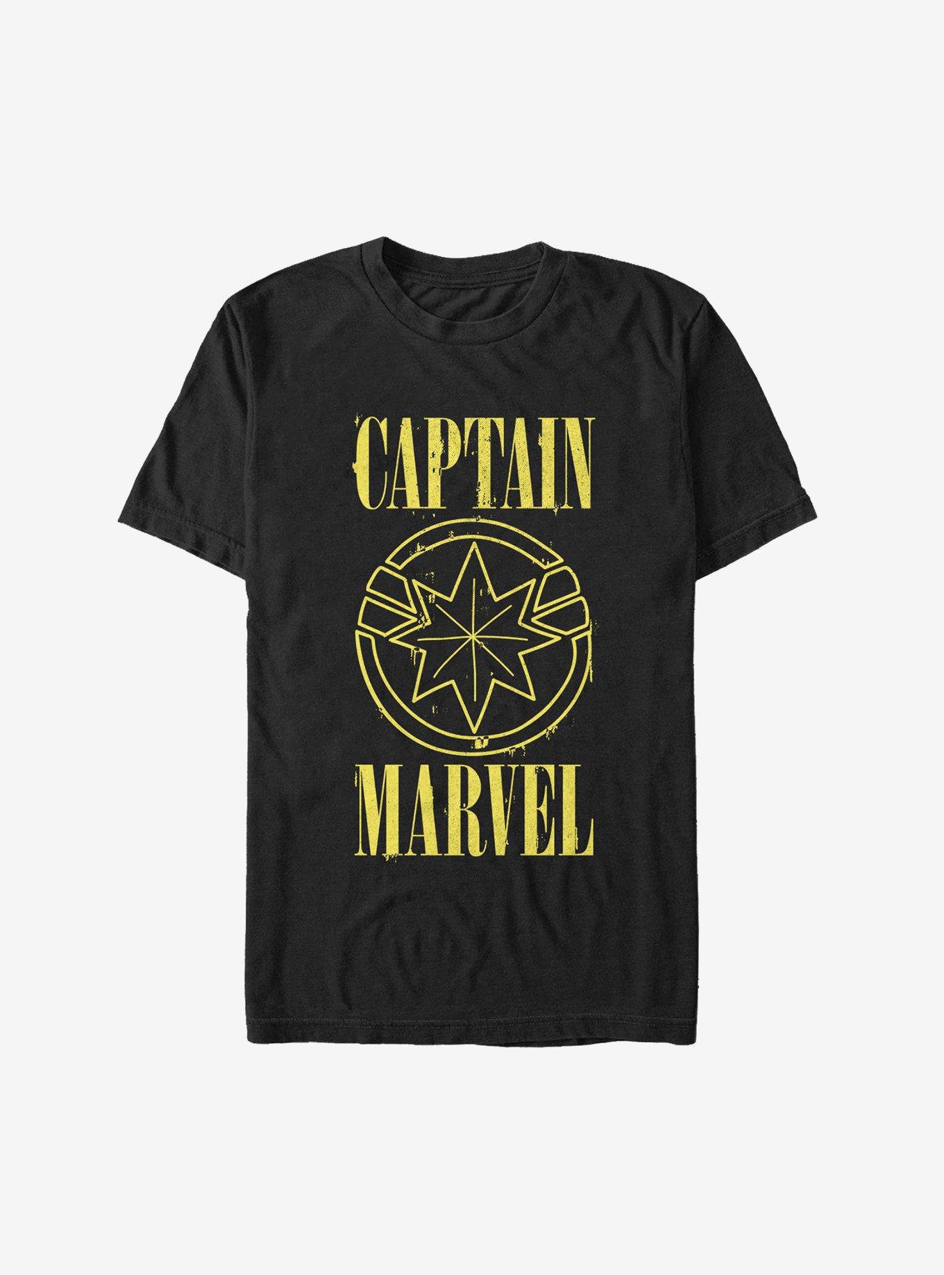 Marvel Captain Marvel Yellow Marvel T-Shirt, BLACK, hi-res