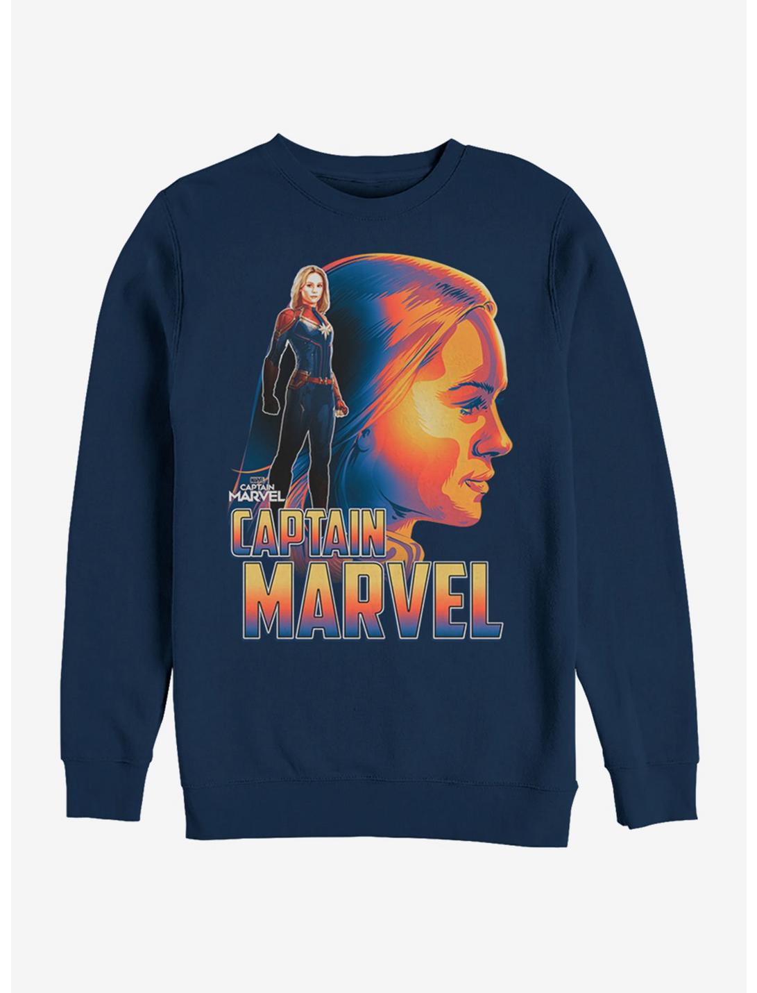 Marvel Captain Marvel Silhouette Sweatshirt, NAVY, hi-res