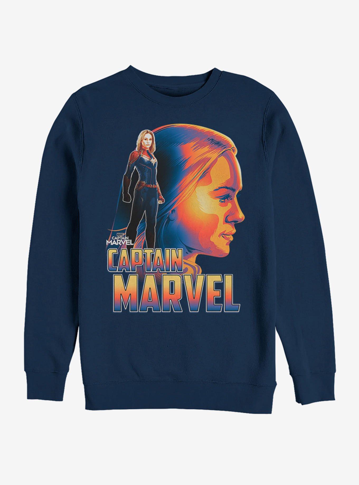 Marvel Captain Marvel Silhouette Sweatshirt, NAVY, hi-res