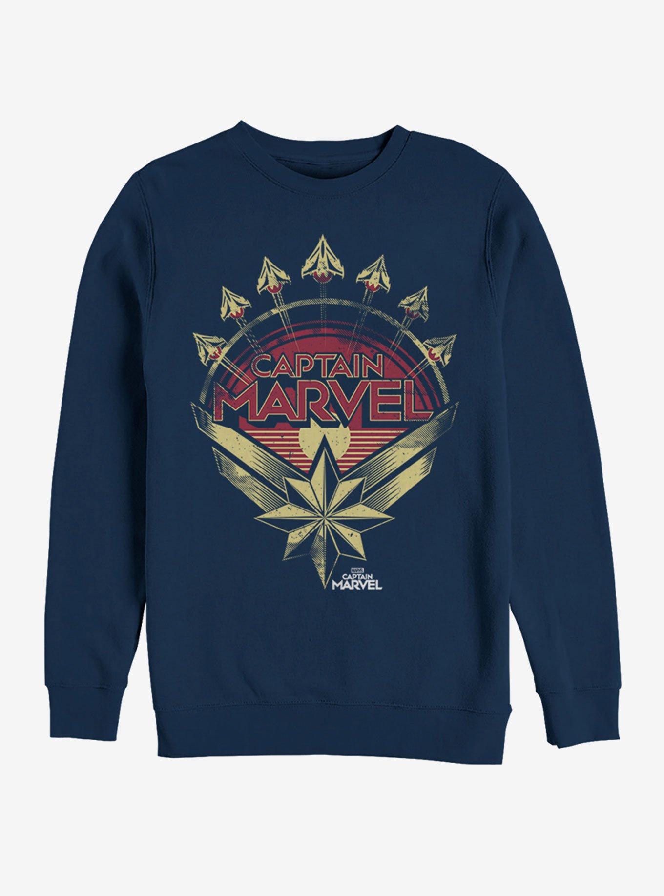 Marvel Captain Marvel Plane Model Sweatshirt, NAVY, hi-res