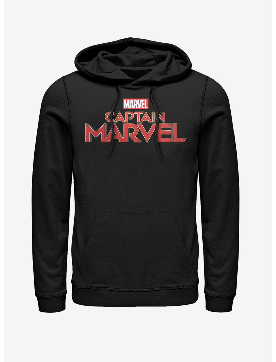 Marvel Captain Marvel Logo Hoodie, BLACK, hi-res