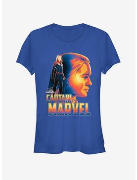 Marvel Captain Marvel Silhouette Girls T-Shirt, ROYAL, hi-res