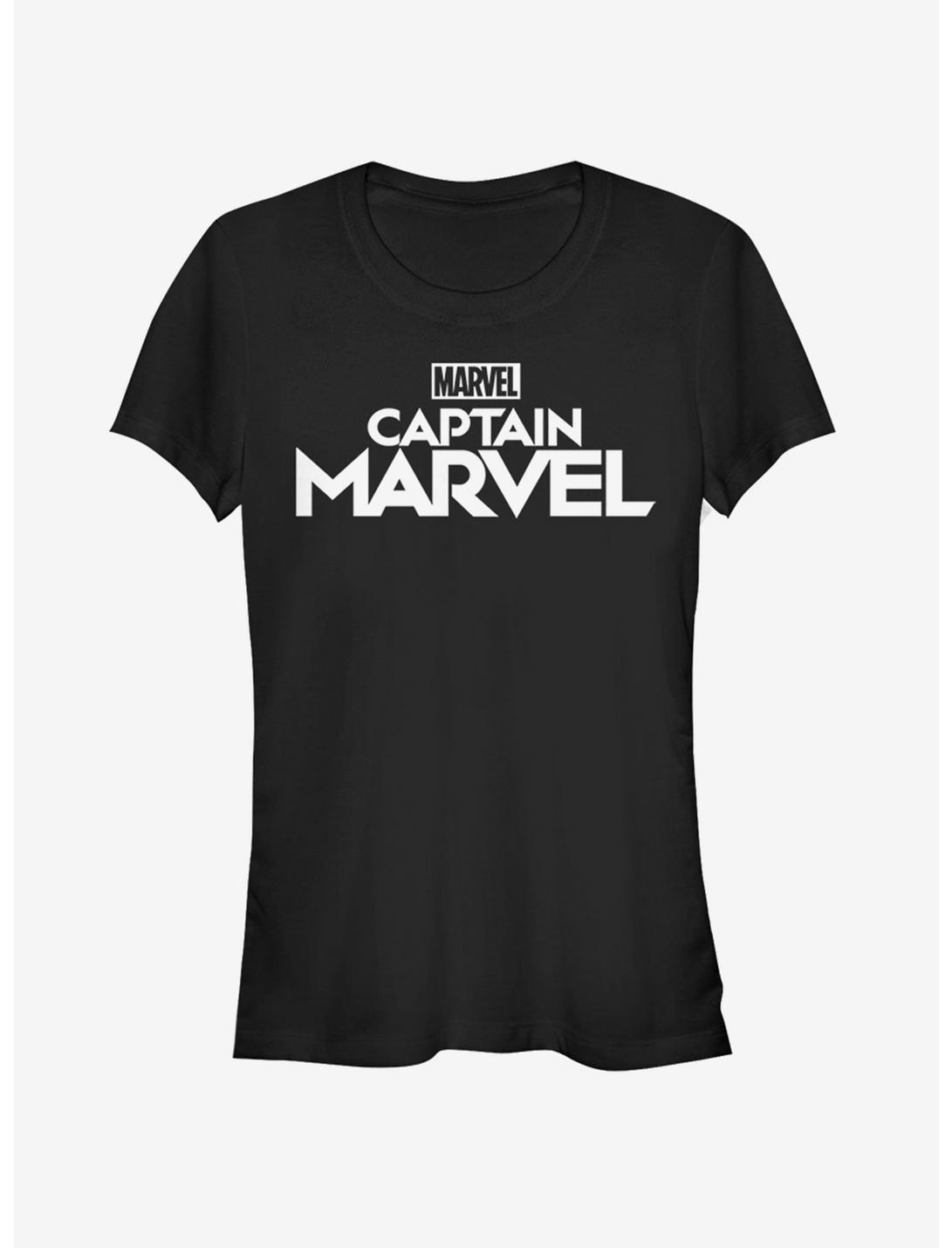 Marvel Captain Marvel Plain Logo Girls T-Shirt, BLACK, hi-res