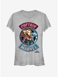 Marvel Captain Marvel Patches Girls T-Shirt, ATH HTR, hi-res