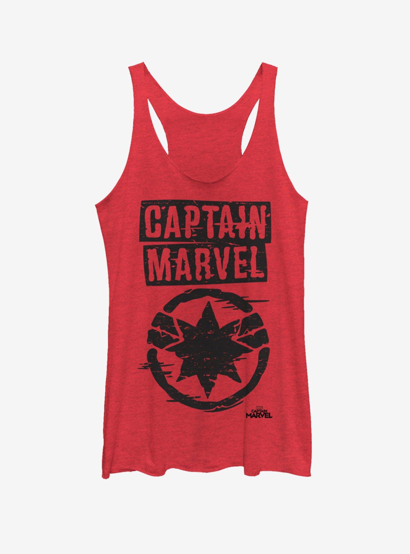 Marvel Captain Painted Logo Girls Tank Top
