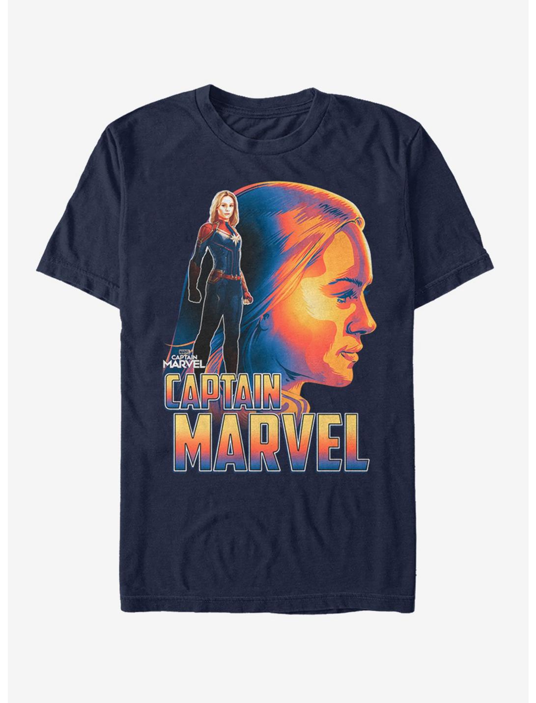 Marvel Captain Marvel Silhouette T-Shirt, NAVY, hi-res