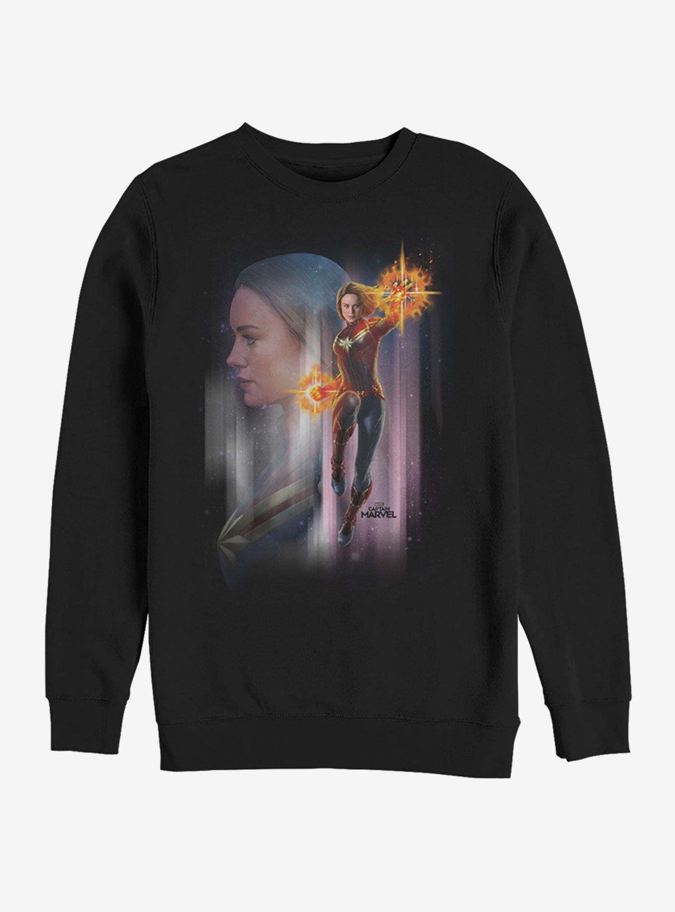 Marvel Captain Marvel Galaxy Sweatshirt, BLACK, hi-res