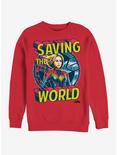 Marvel Captain Marvel Save Me Sweatshirt, RED, hi-res